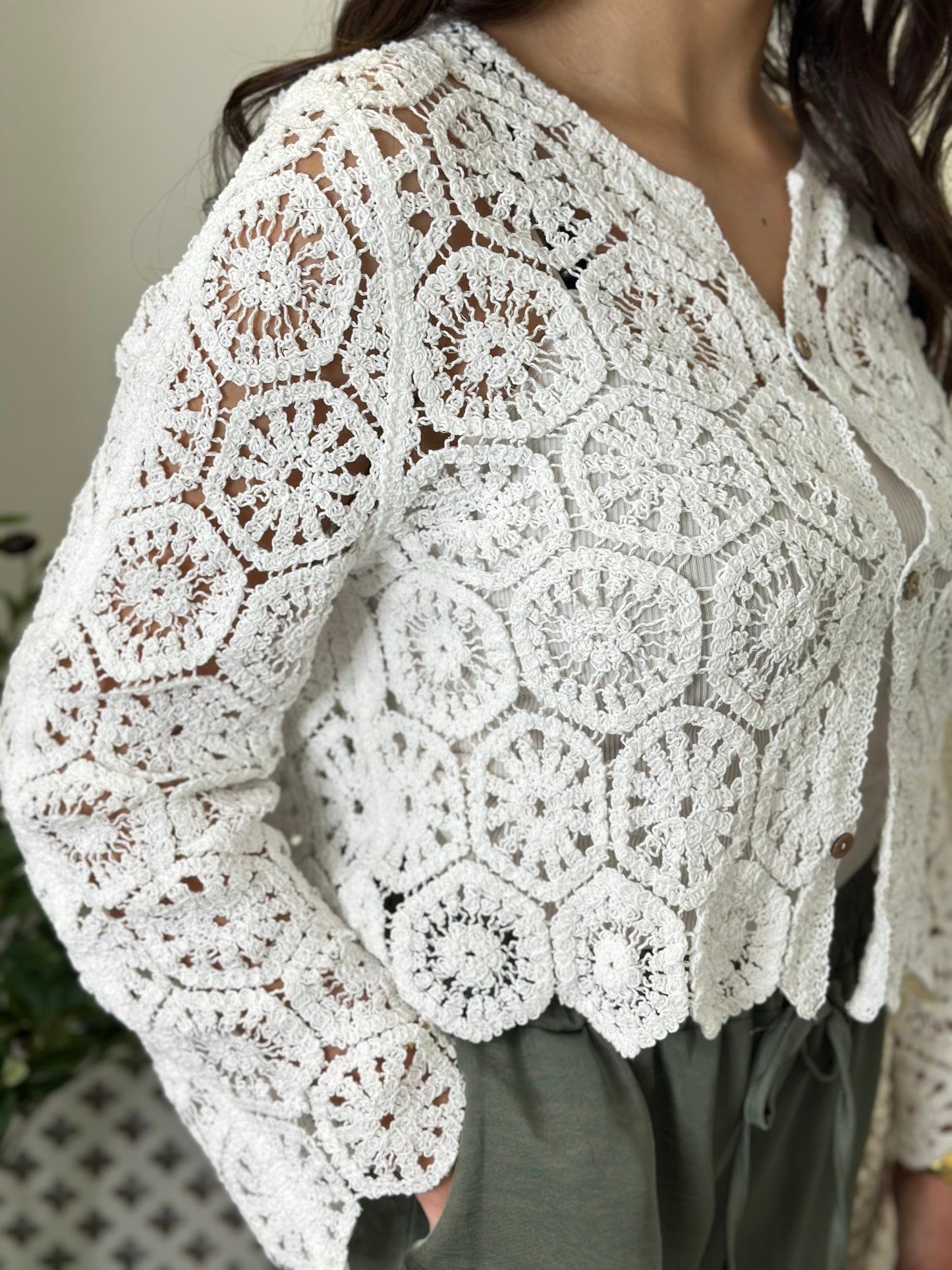 Gilet en crochet blanc
