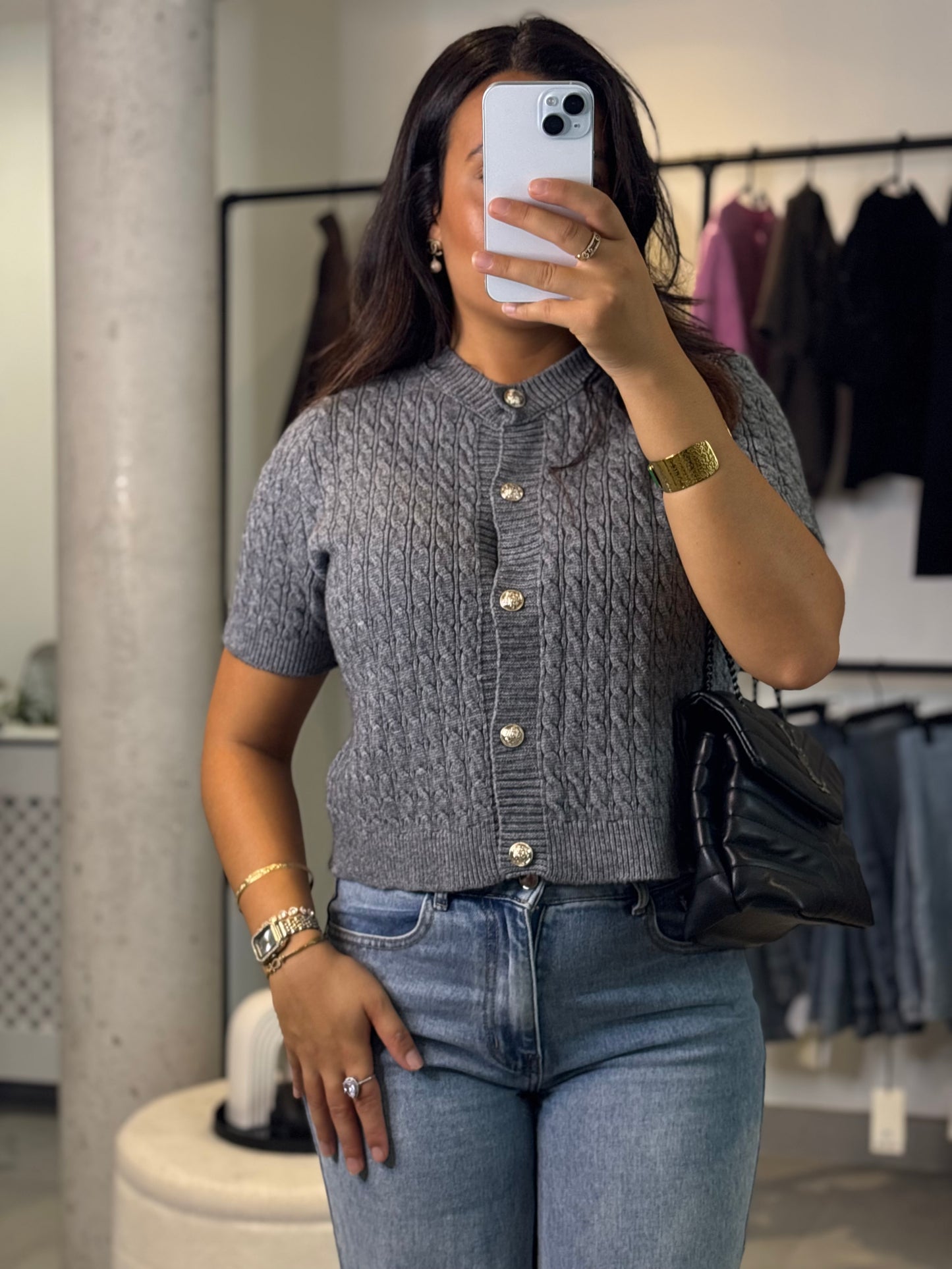 Gilet en maille gris
