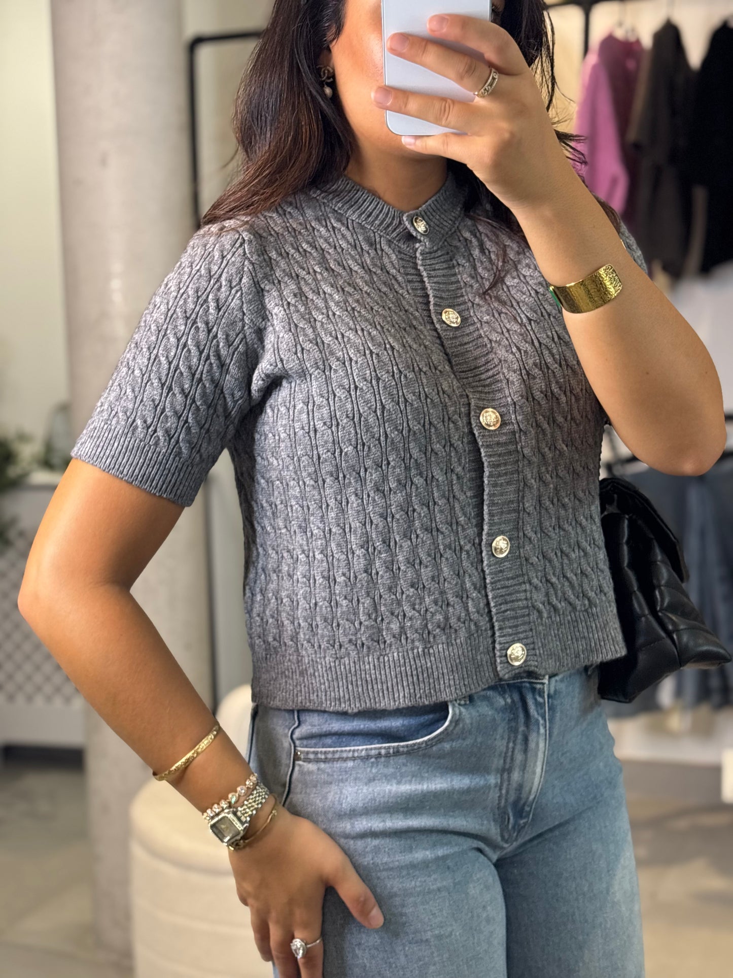 Gilet en maille gris