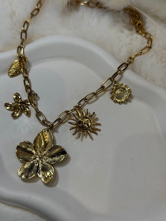 Collier breloques Flora