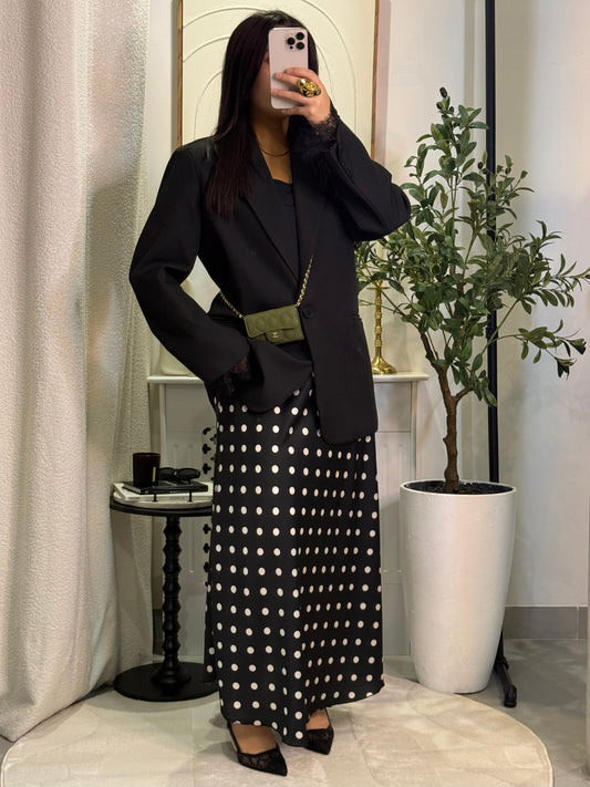 Jupe à pois noire