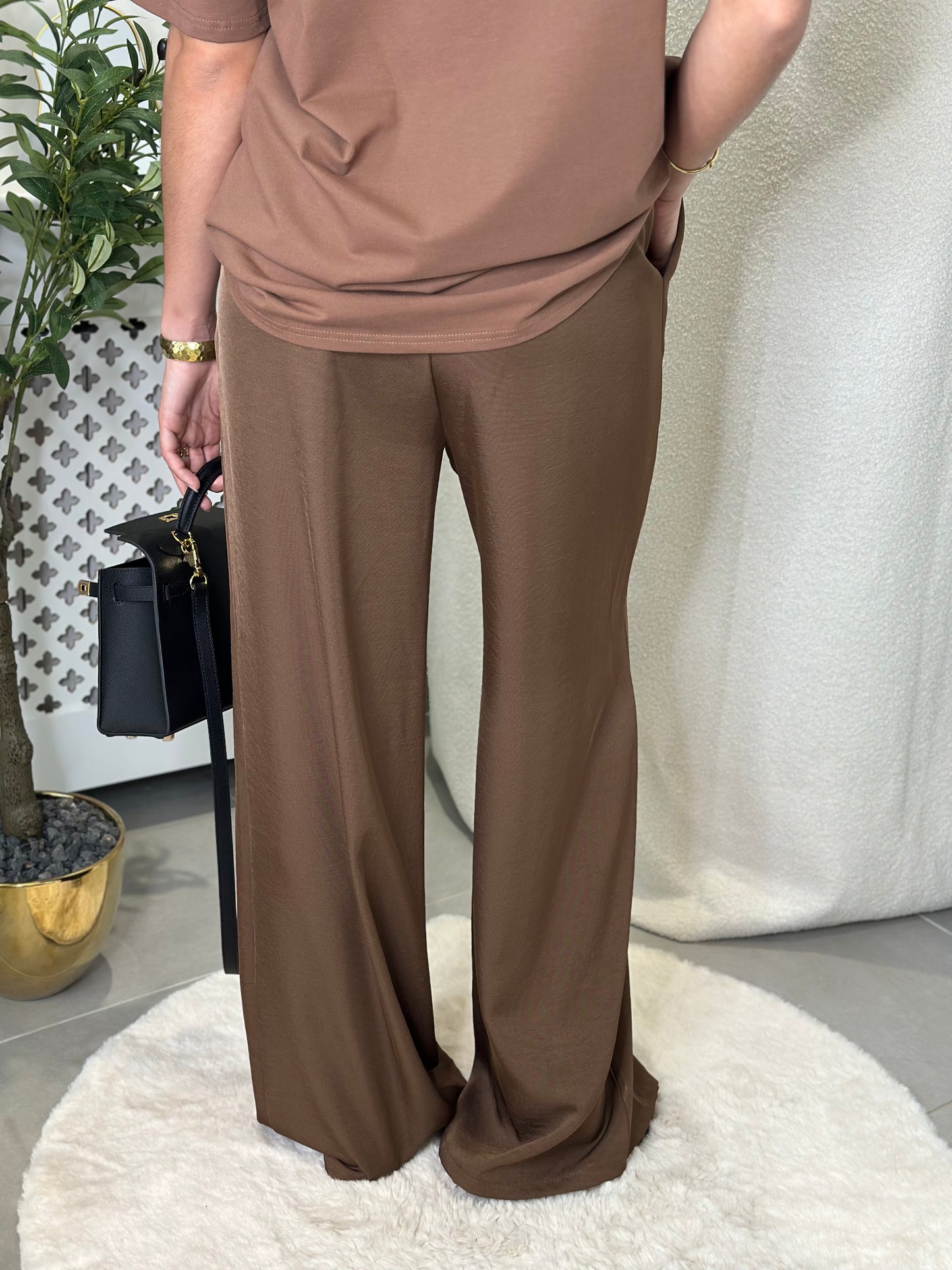 Pantalon fluide marron