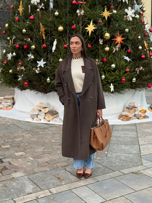 Manteau PRENIUM laine chocolat