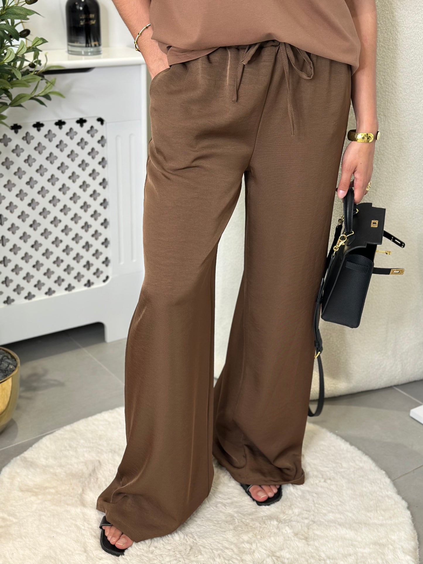 Pantalon fluide marron