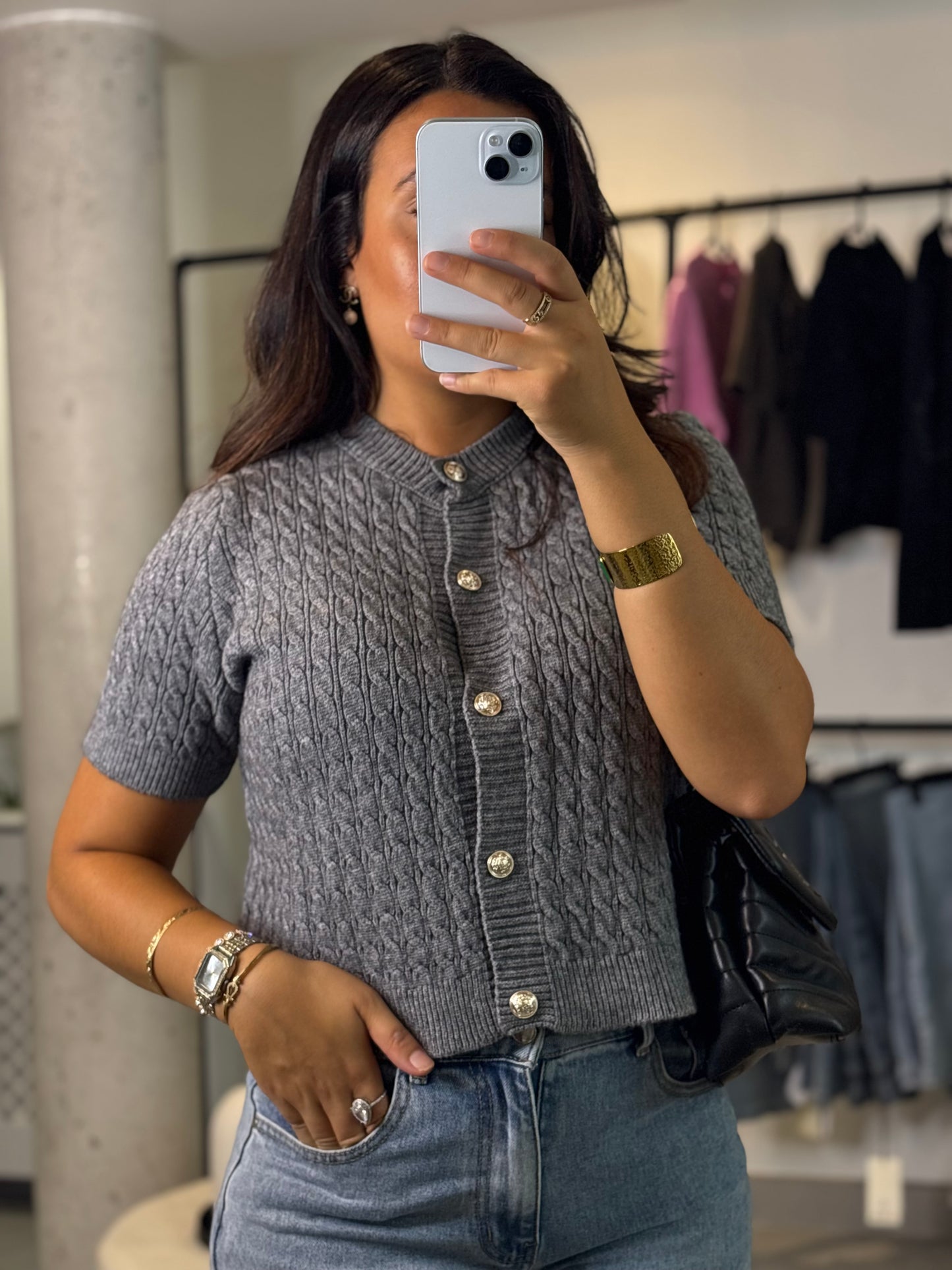 Gilet en maille gris