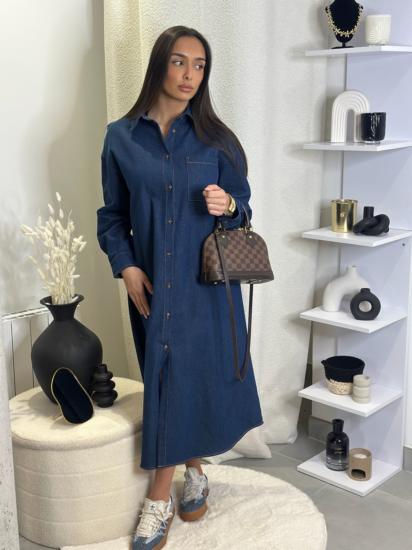 Robe chemise en jean