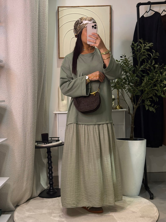 Robe Kenza vert sauge