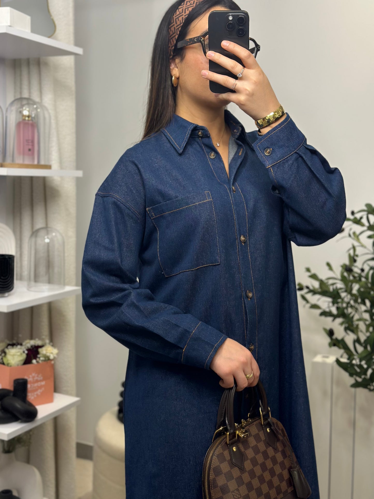 Robe chemise en jean