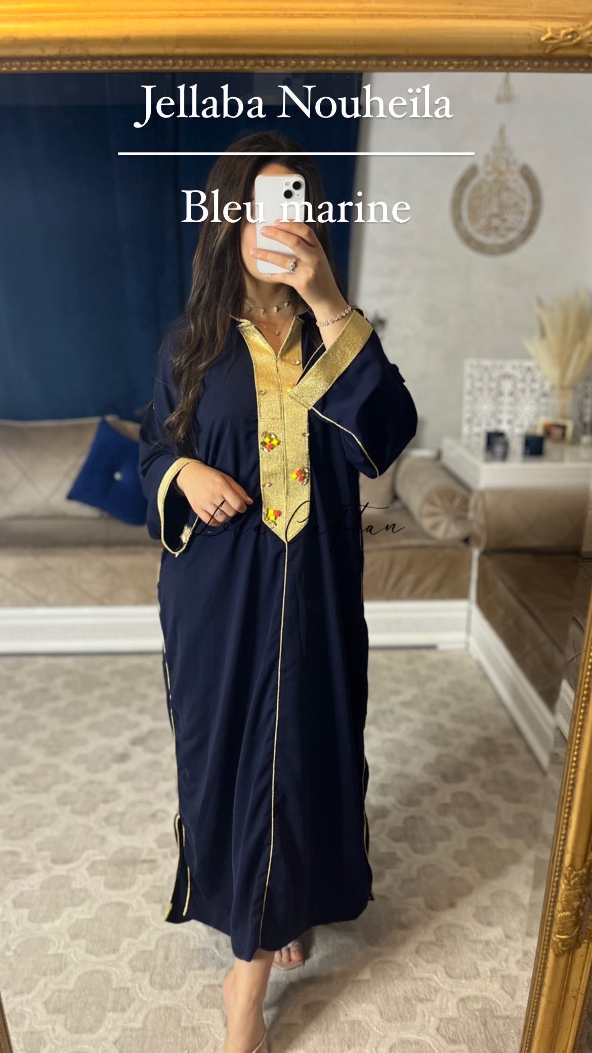 Jellaba Nouheïla Bleu marine
