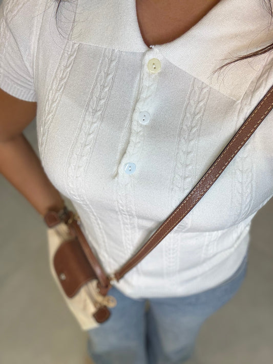 Polo Shiny blanc