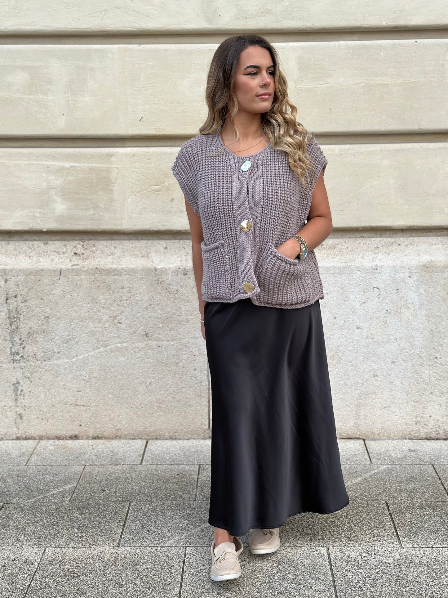 Gilet Osana taupe