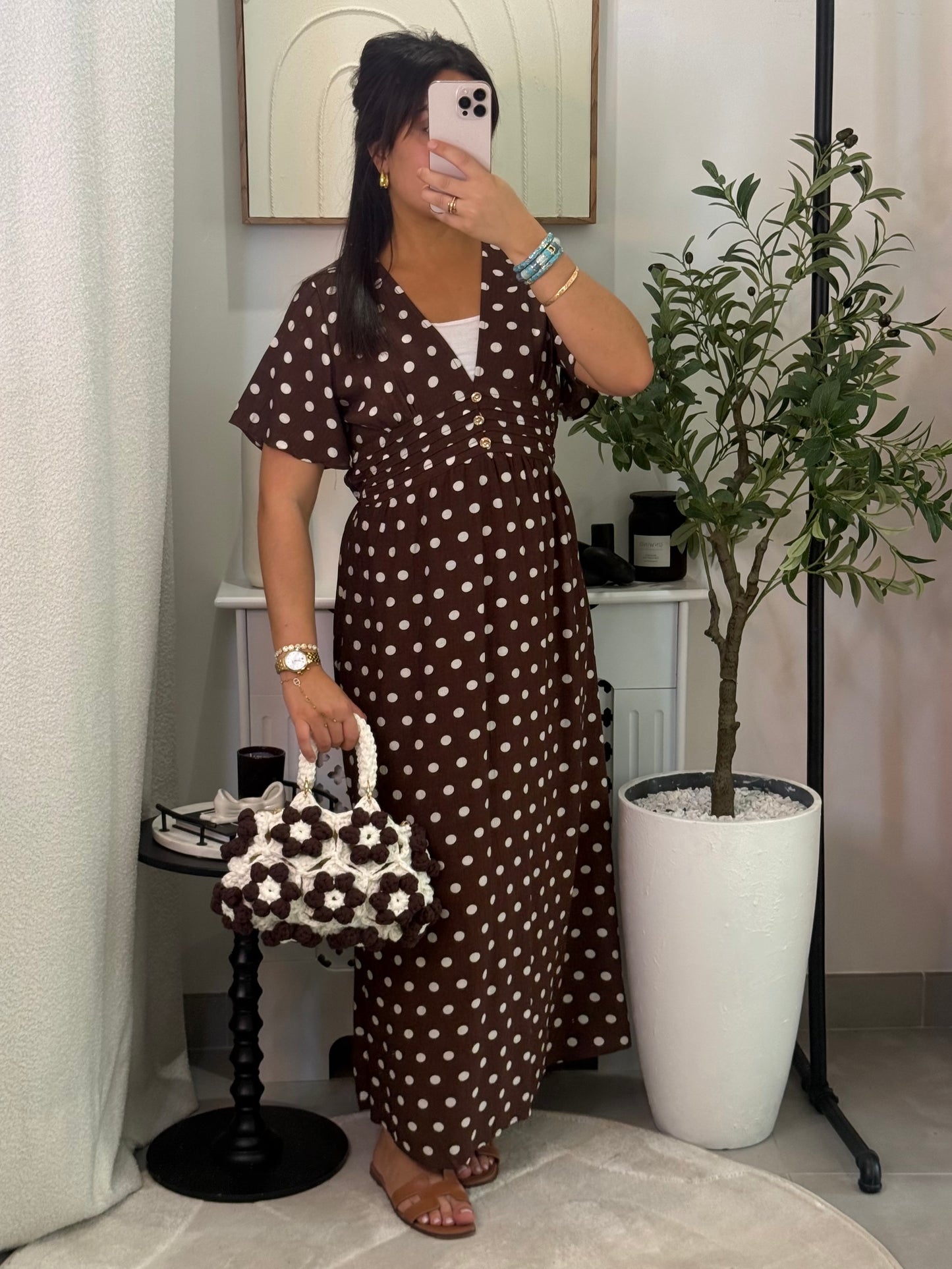 Robe Gloria marron