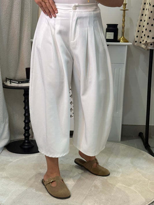 Pantalon 3/4 ballon blanc