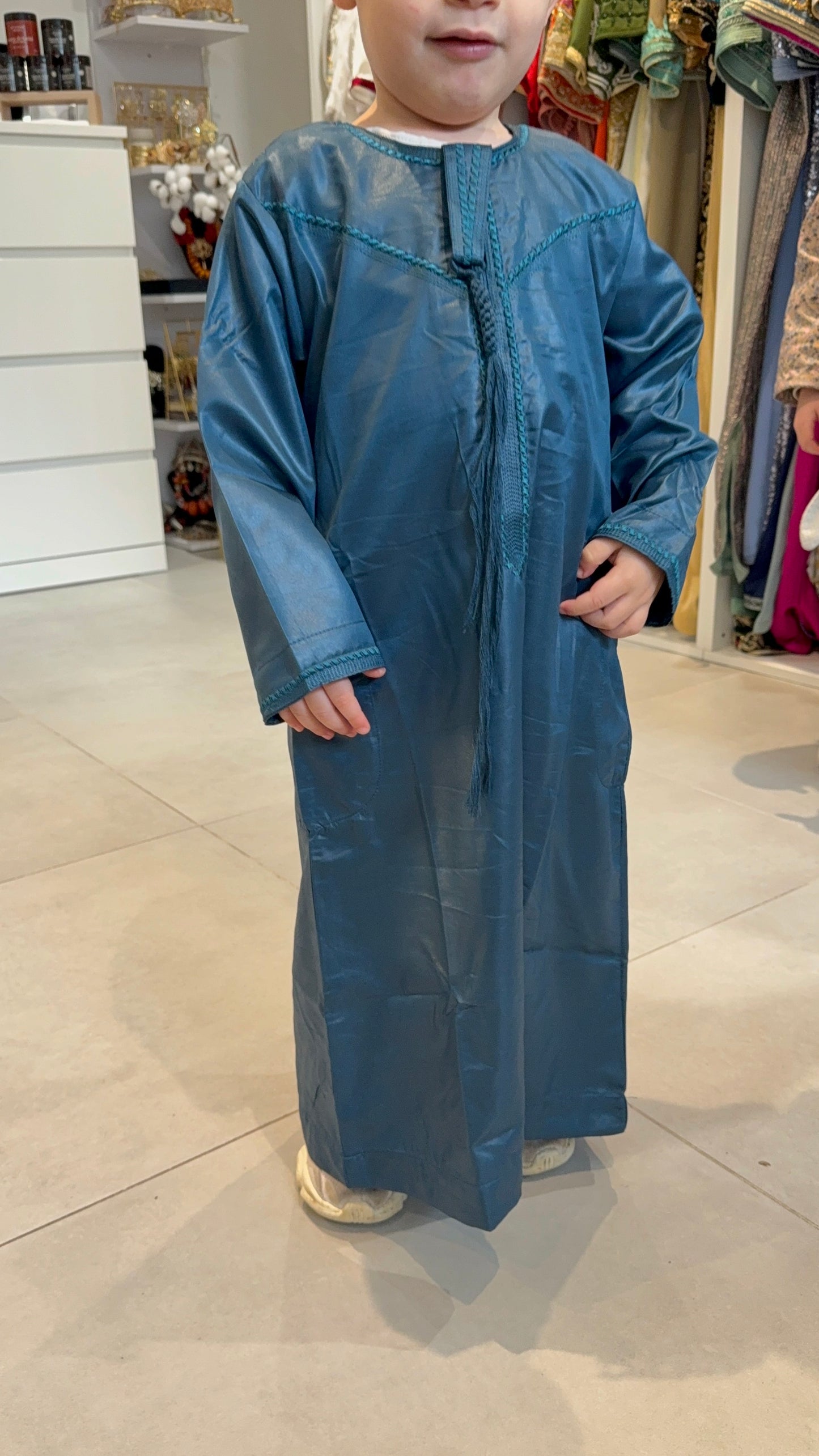 Qamis enfant vert canard