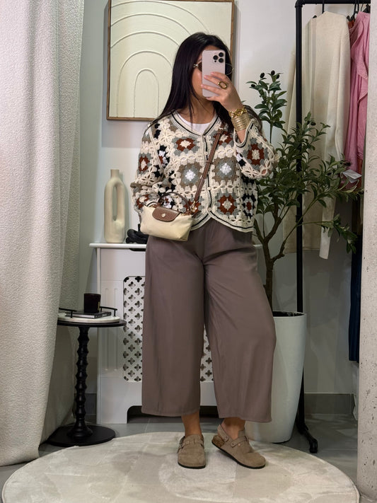 Pantalon 3/4 taupe