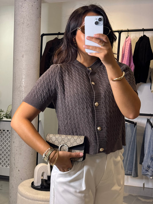 Gilet en maille taupe