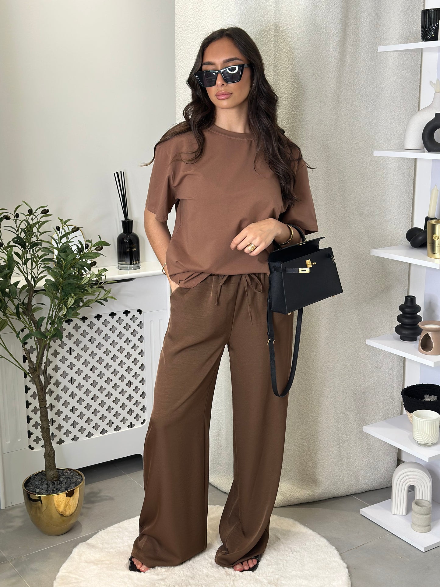 Pantalon fluide marron