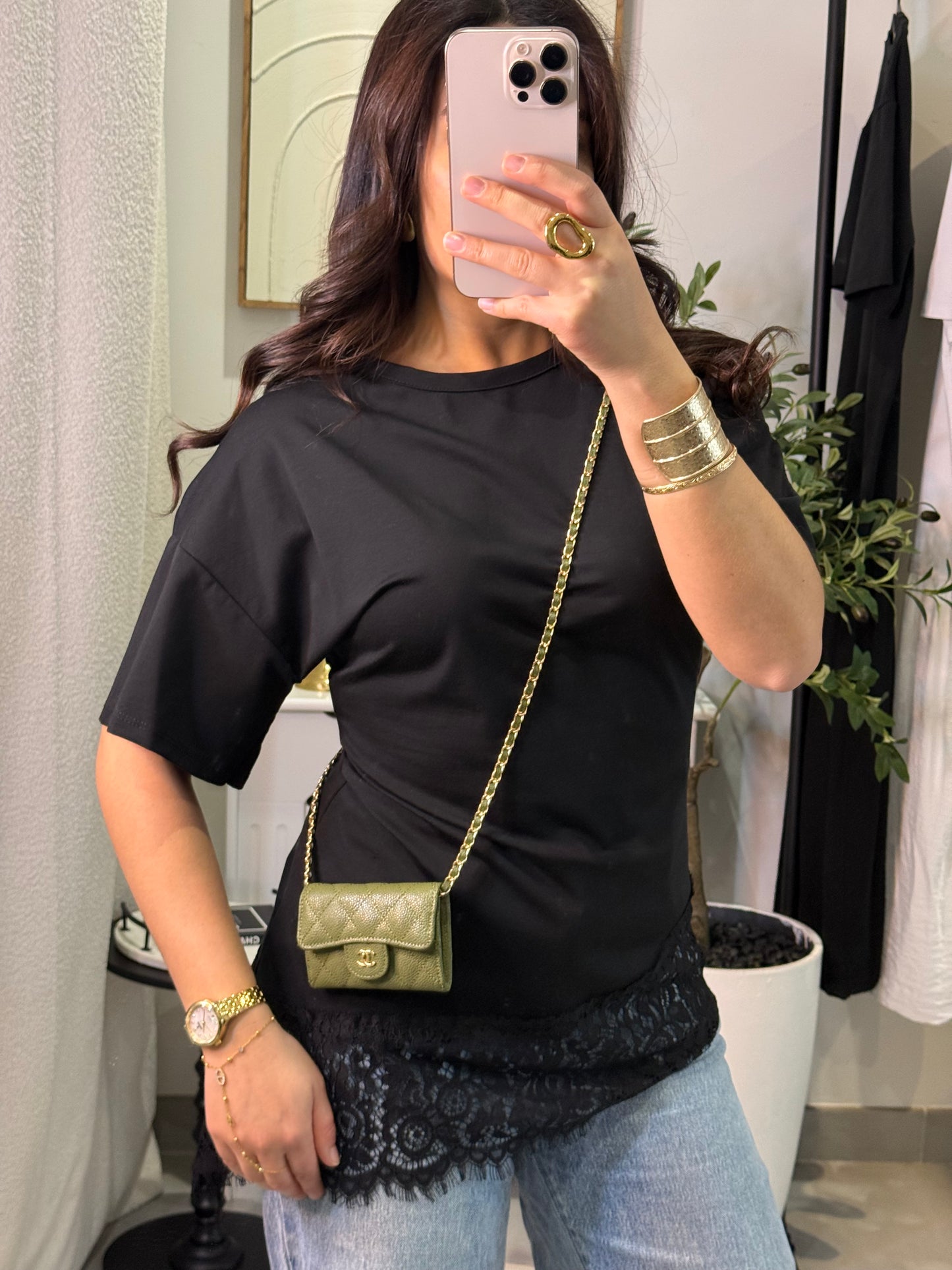 T-shirt Dentella noir