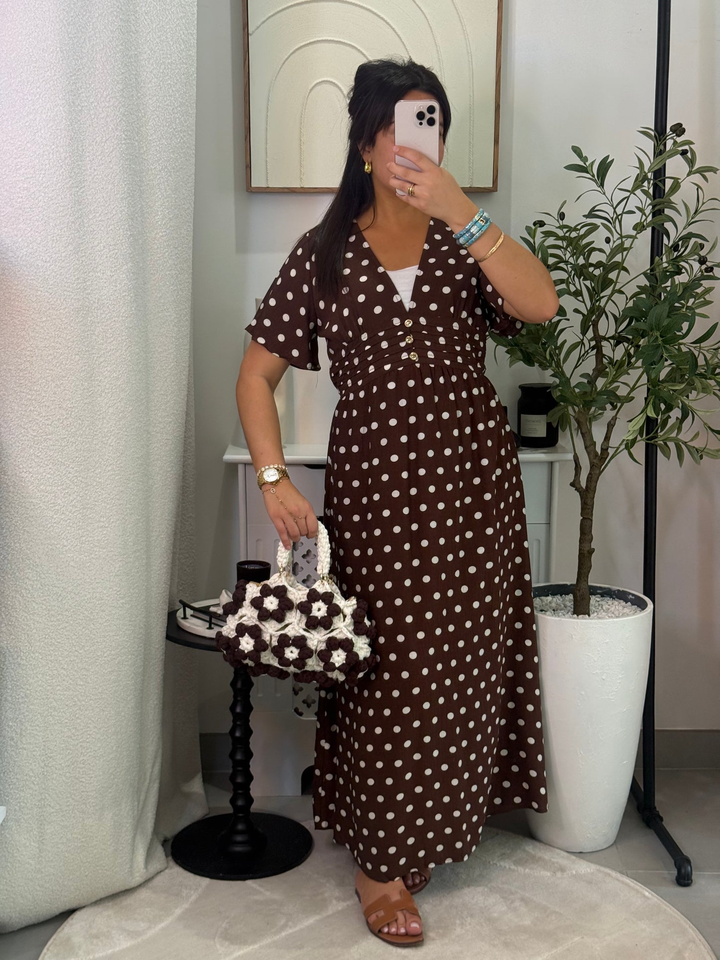 Robe Gloria marron