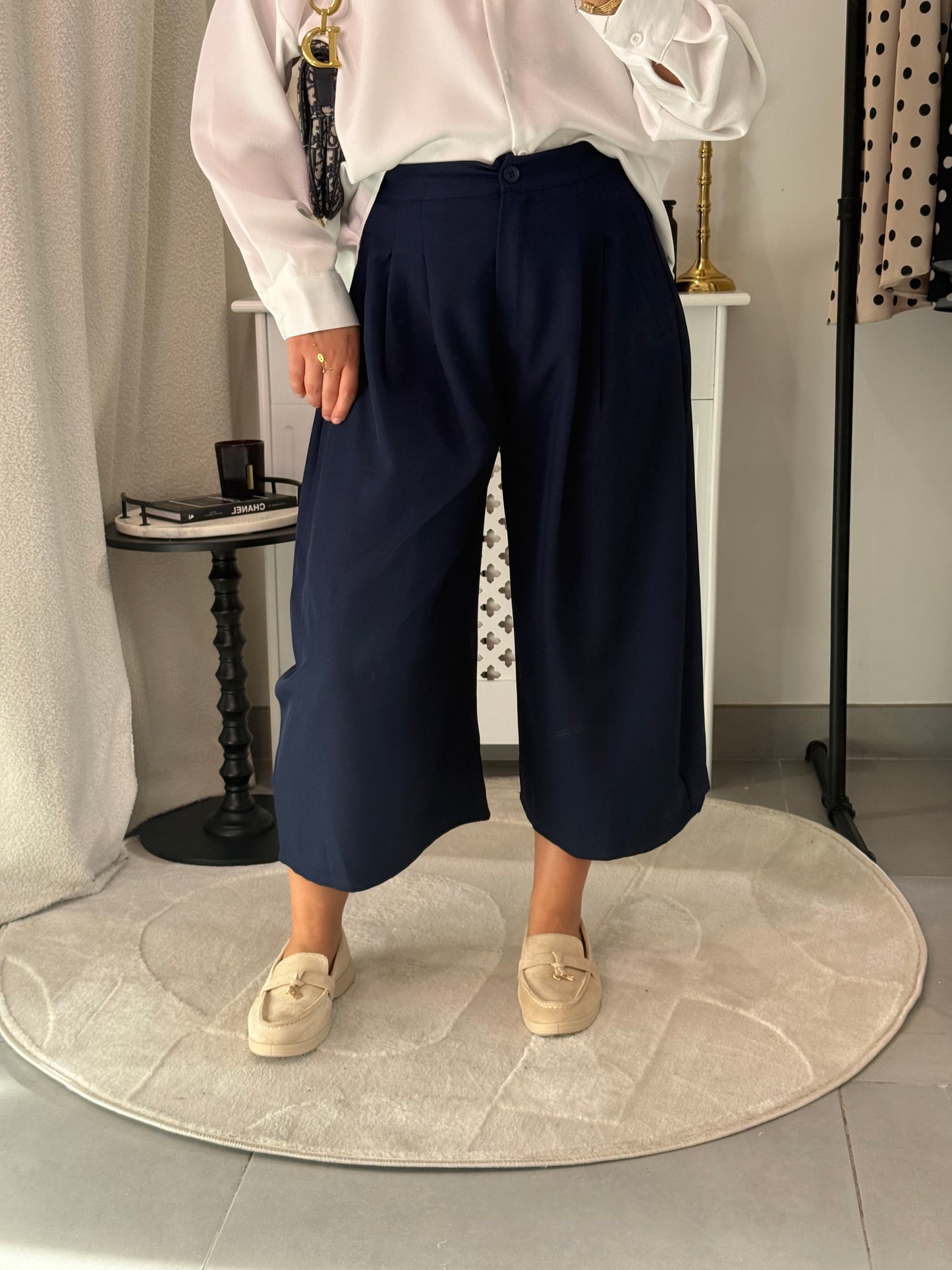 Pantalon 3/4 ballon bleu marine