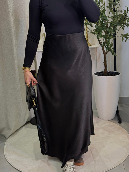 Jupe satinée noire
