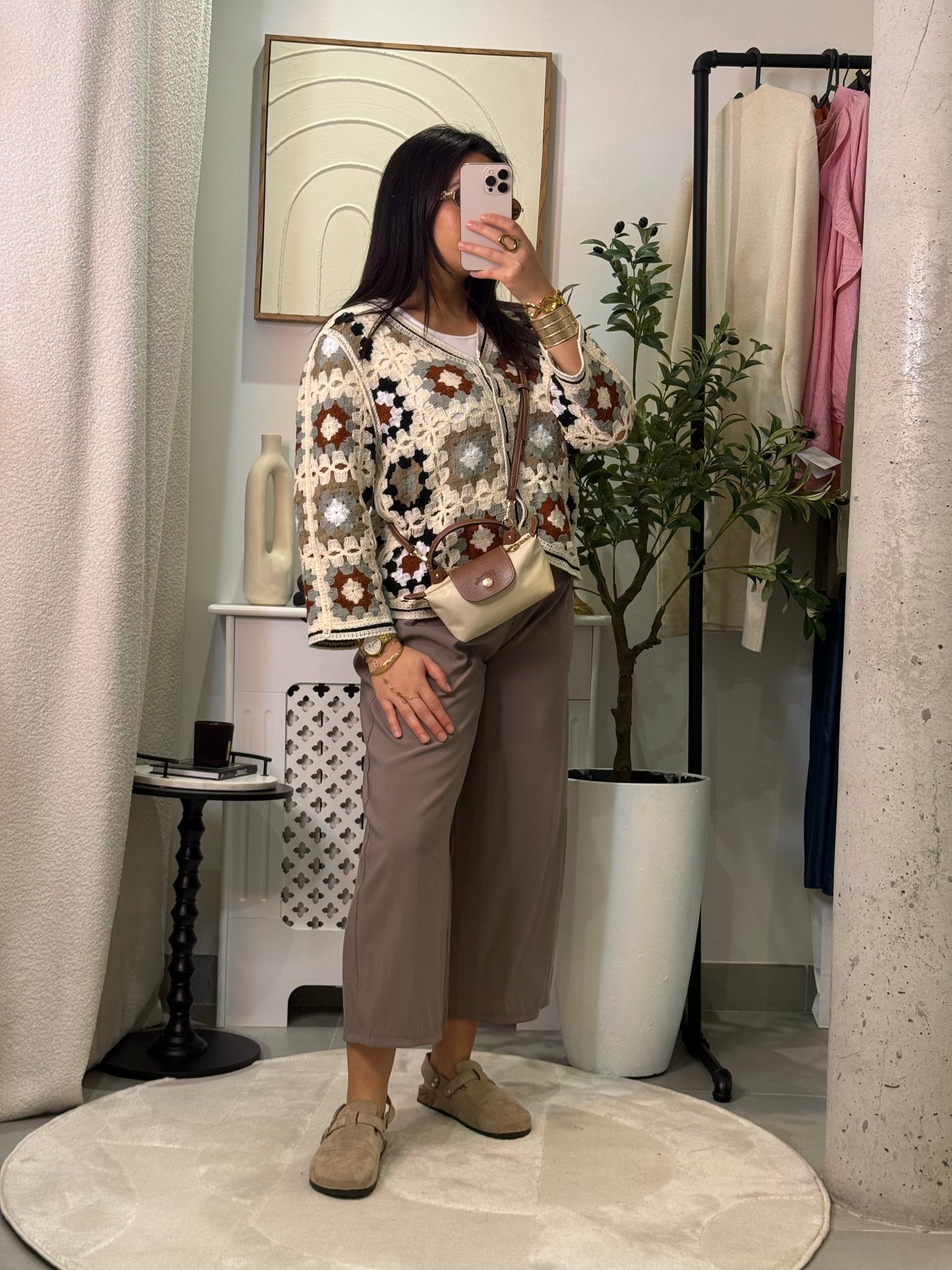 Pantalon 3/4 taupe