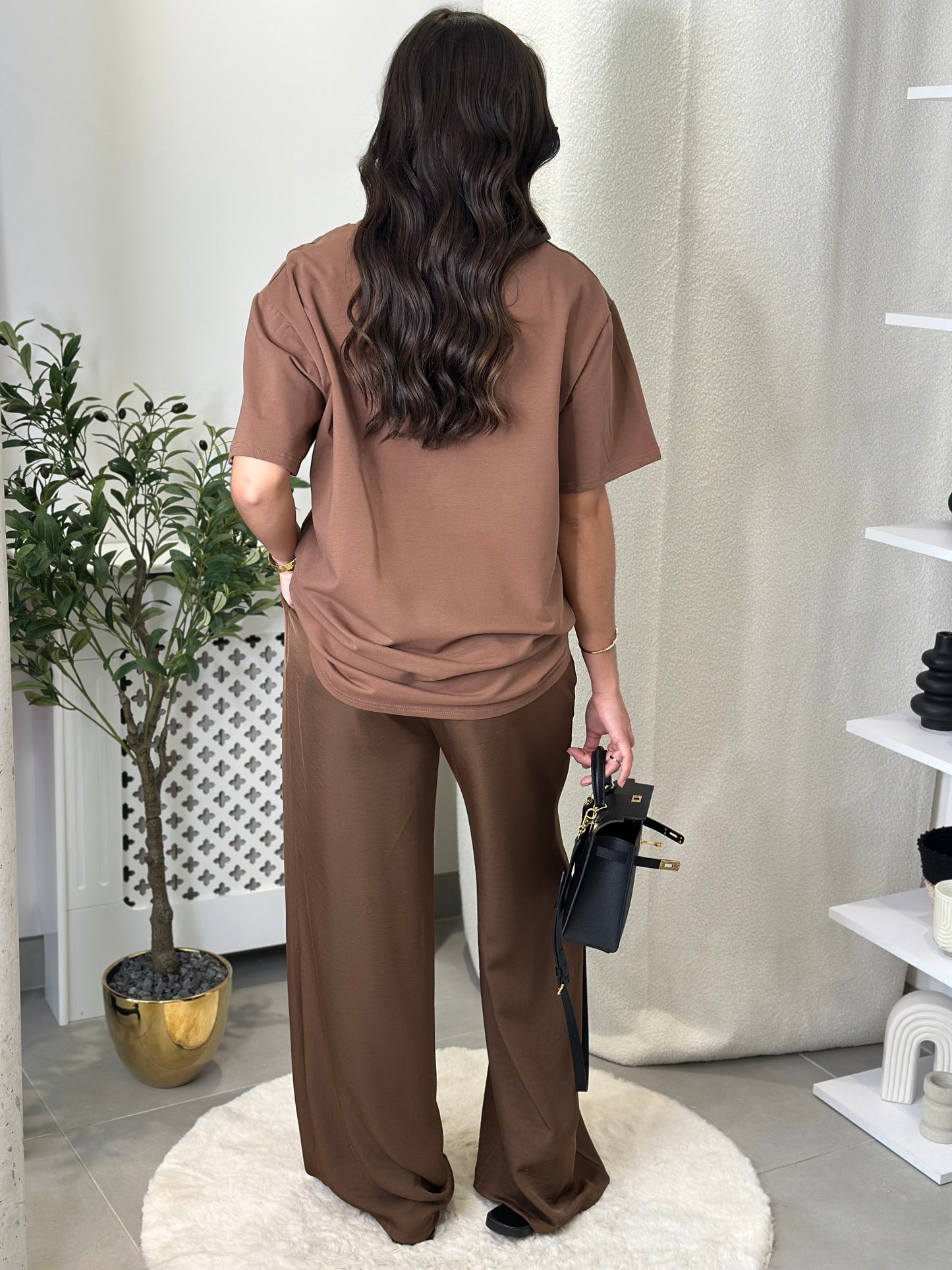 Pantalon fluide marron