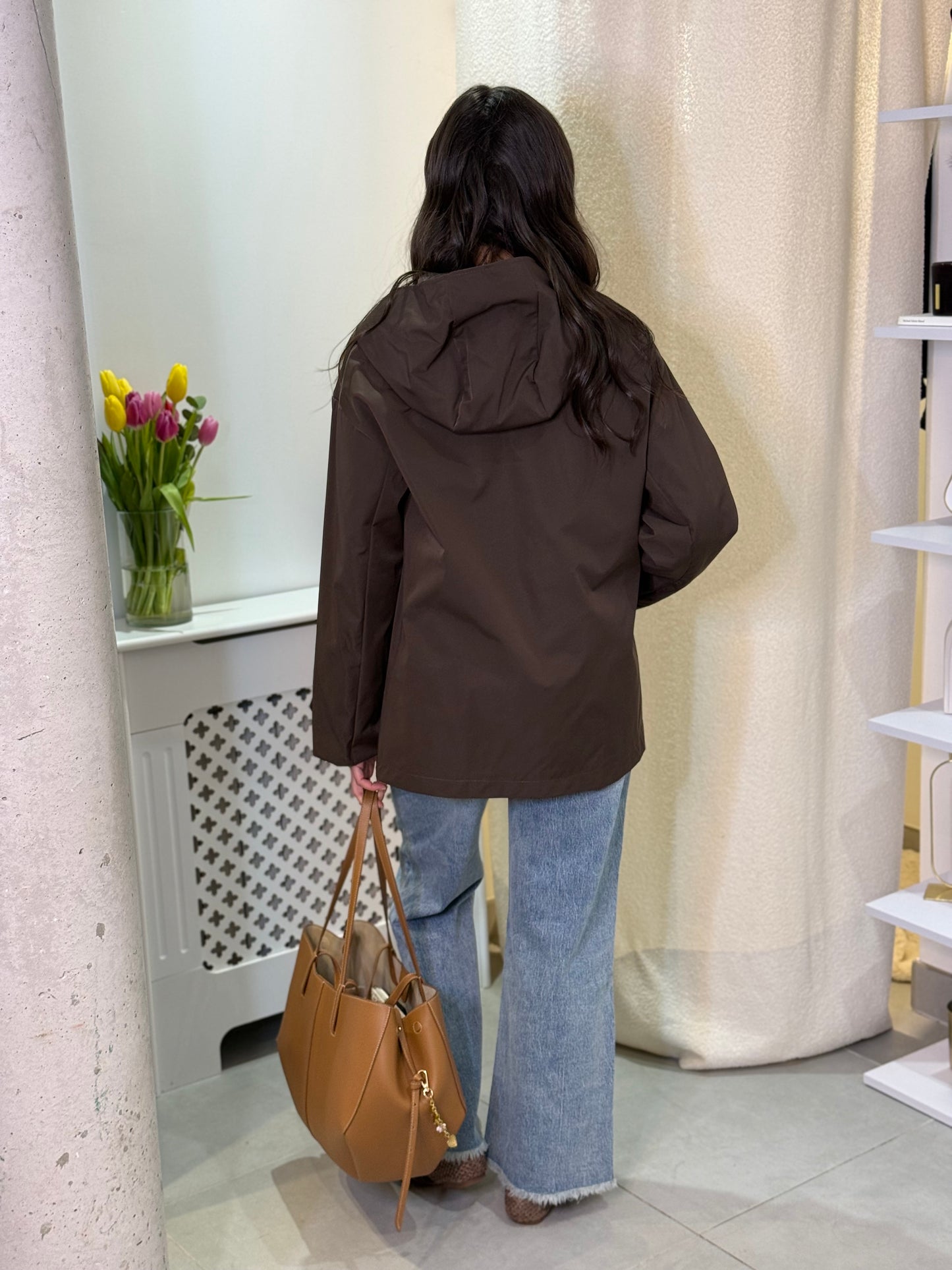 Parka nouée marron