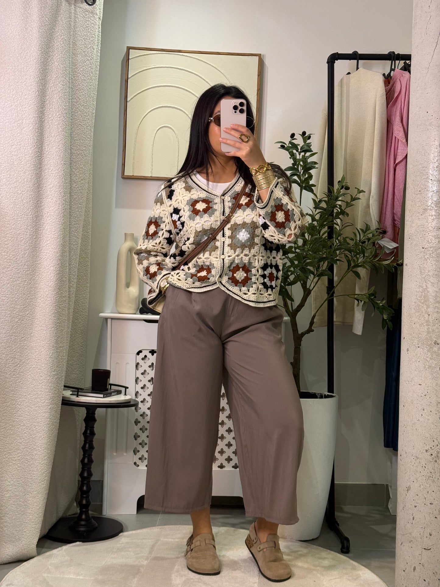 Pantalon 3/4 taupe