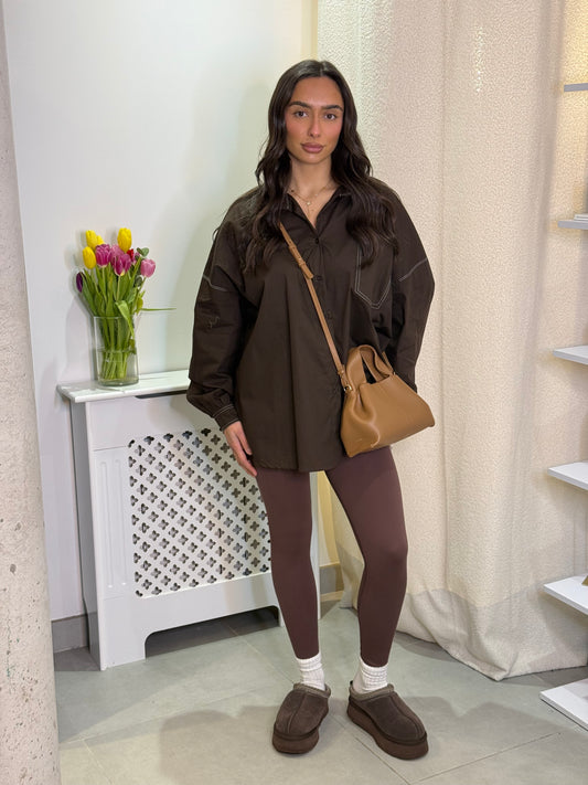 Chemise Couture marron