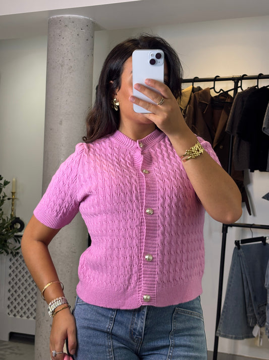 Gilet en maille rose