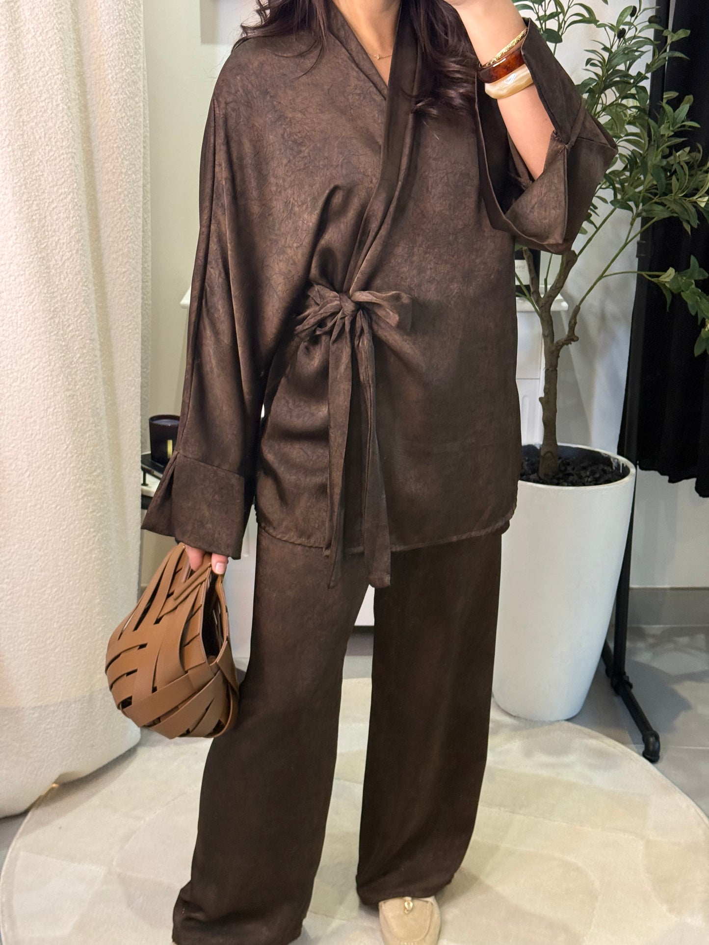 Ensemble Nihel marron