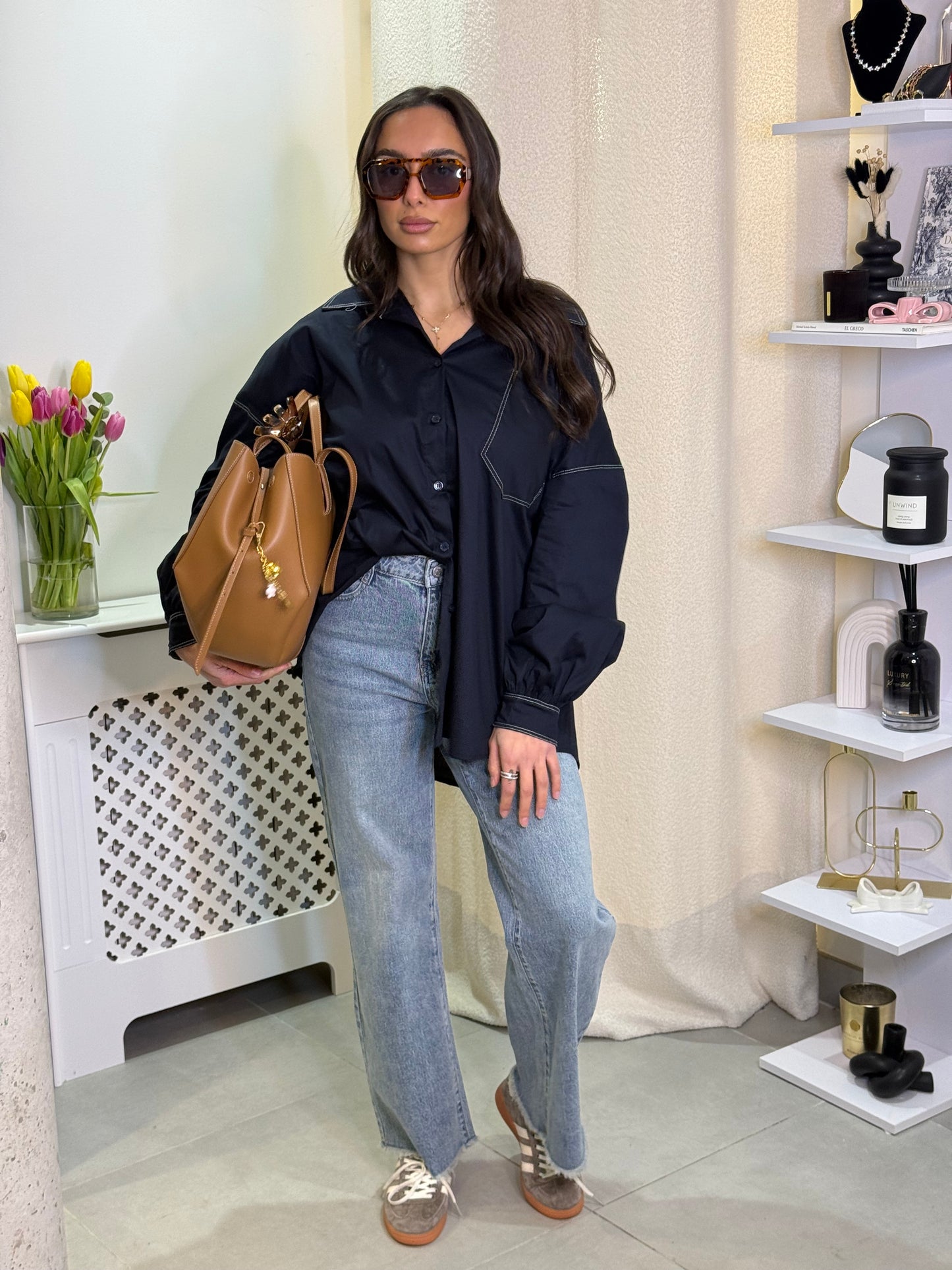 Chemise Couture bleu marine