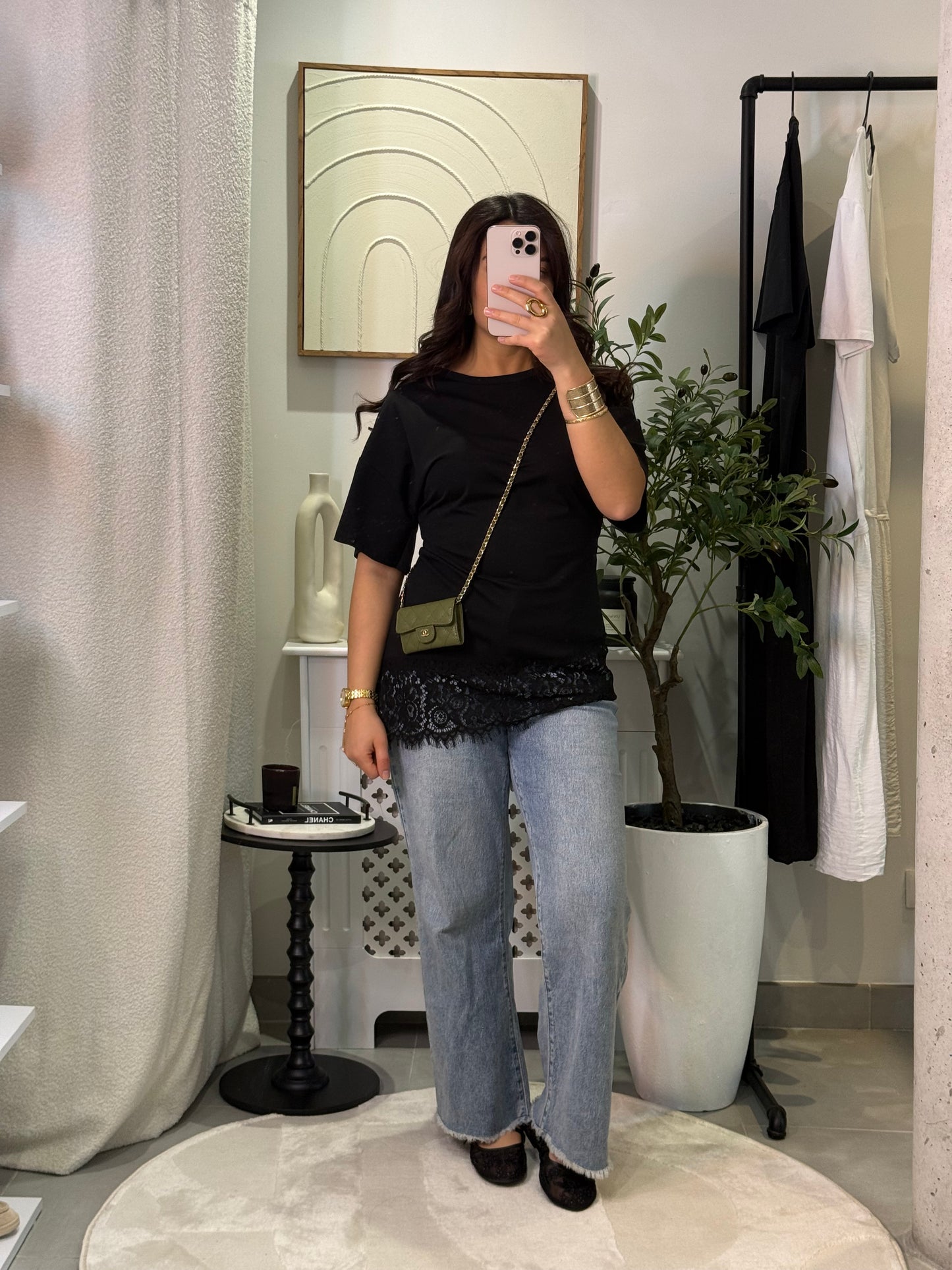 T-shirt Dentella noir