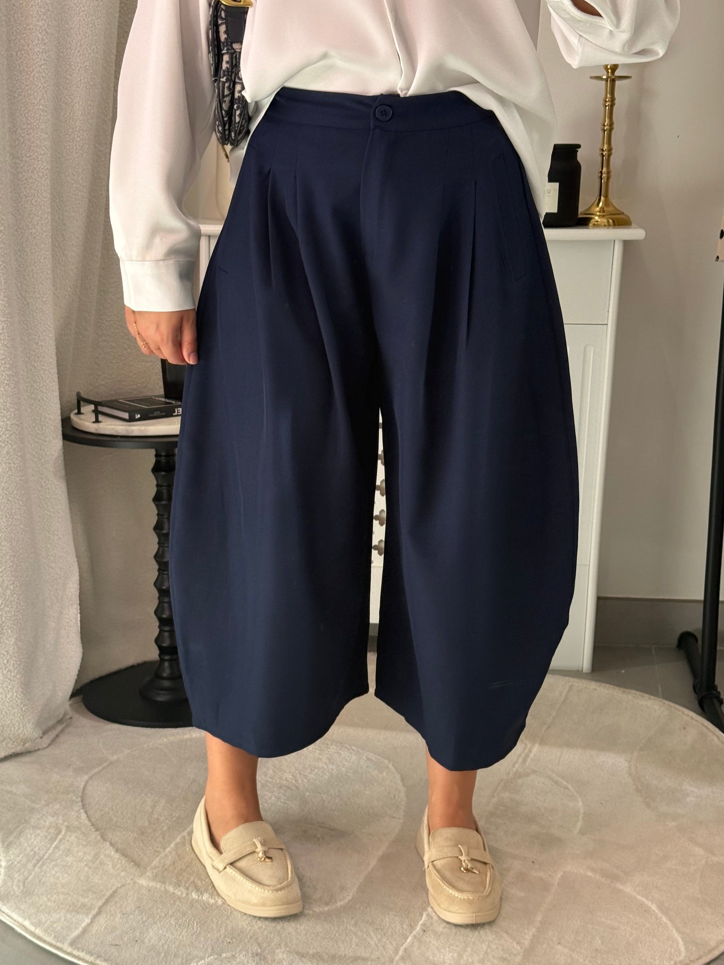 Pantalon 3/4 ballon bleu marine
