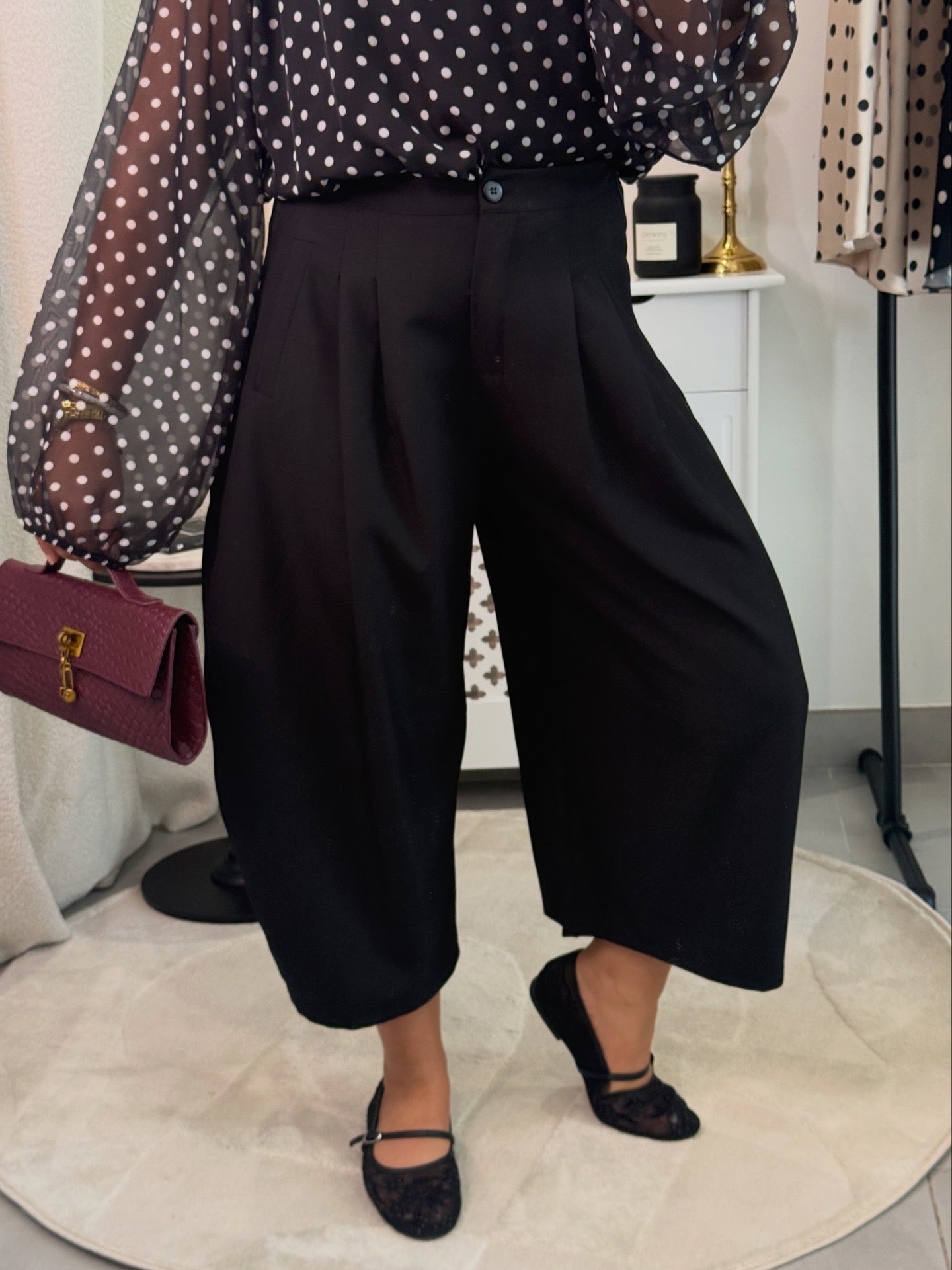 Pantalon 3/4 ballon noir