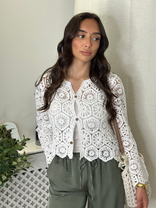 Gilet en crochet blanc
