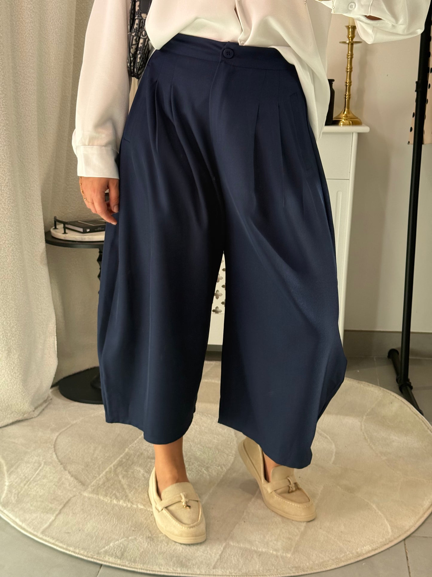 Pantalon 3/4 ballon bleu marine