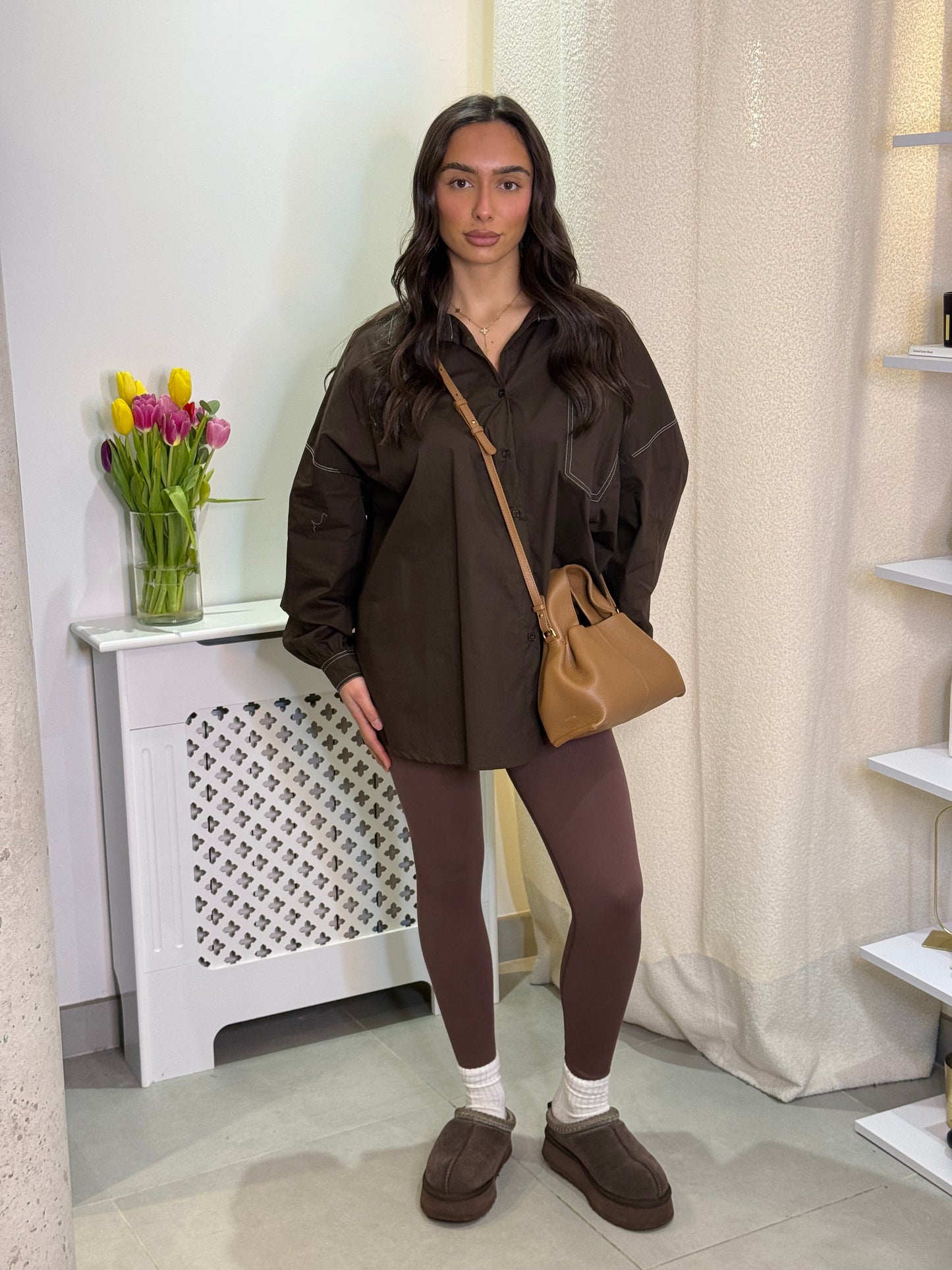 Chemise Couture marron