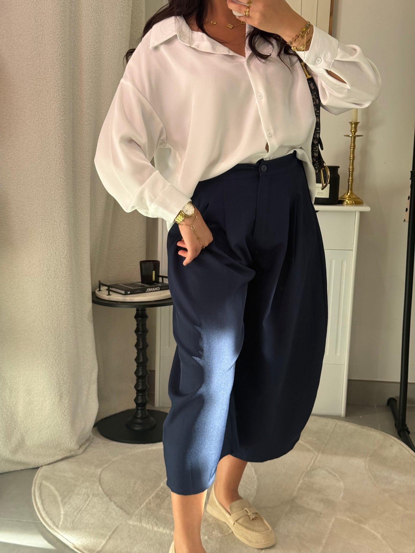 Pantalon 3/4 ballon bleu marine