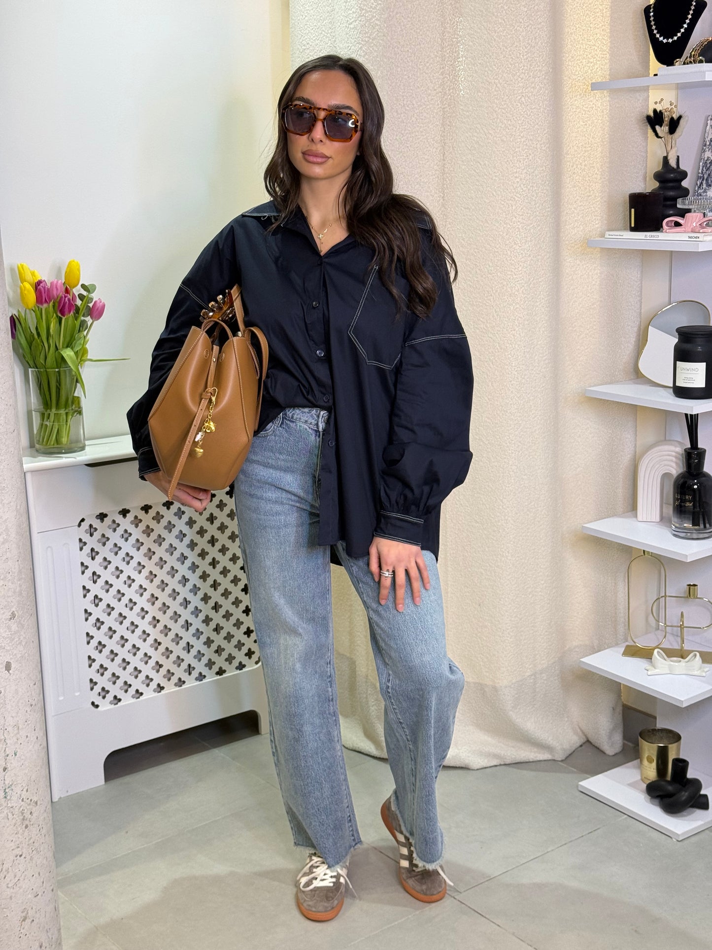 Chemise Couture bleu marine