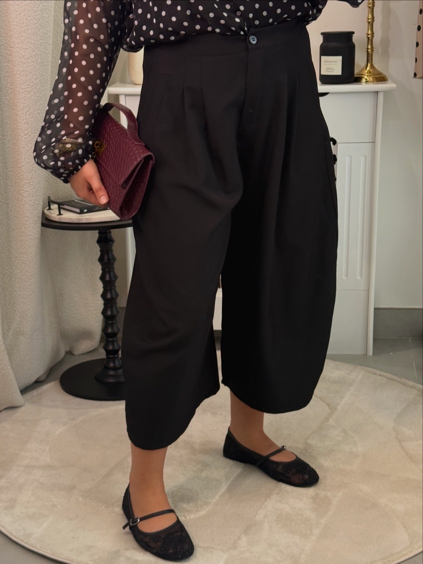 Pantalon 3/4 ballon noir