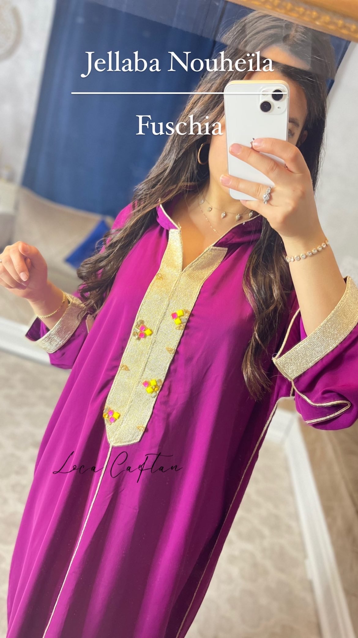 Jellaba Nouheïla Fuchsia