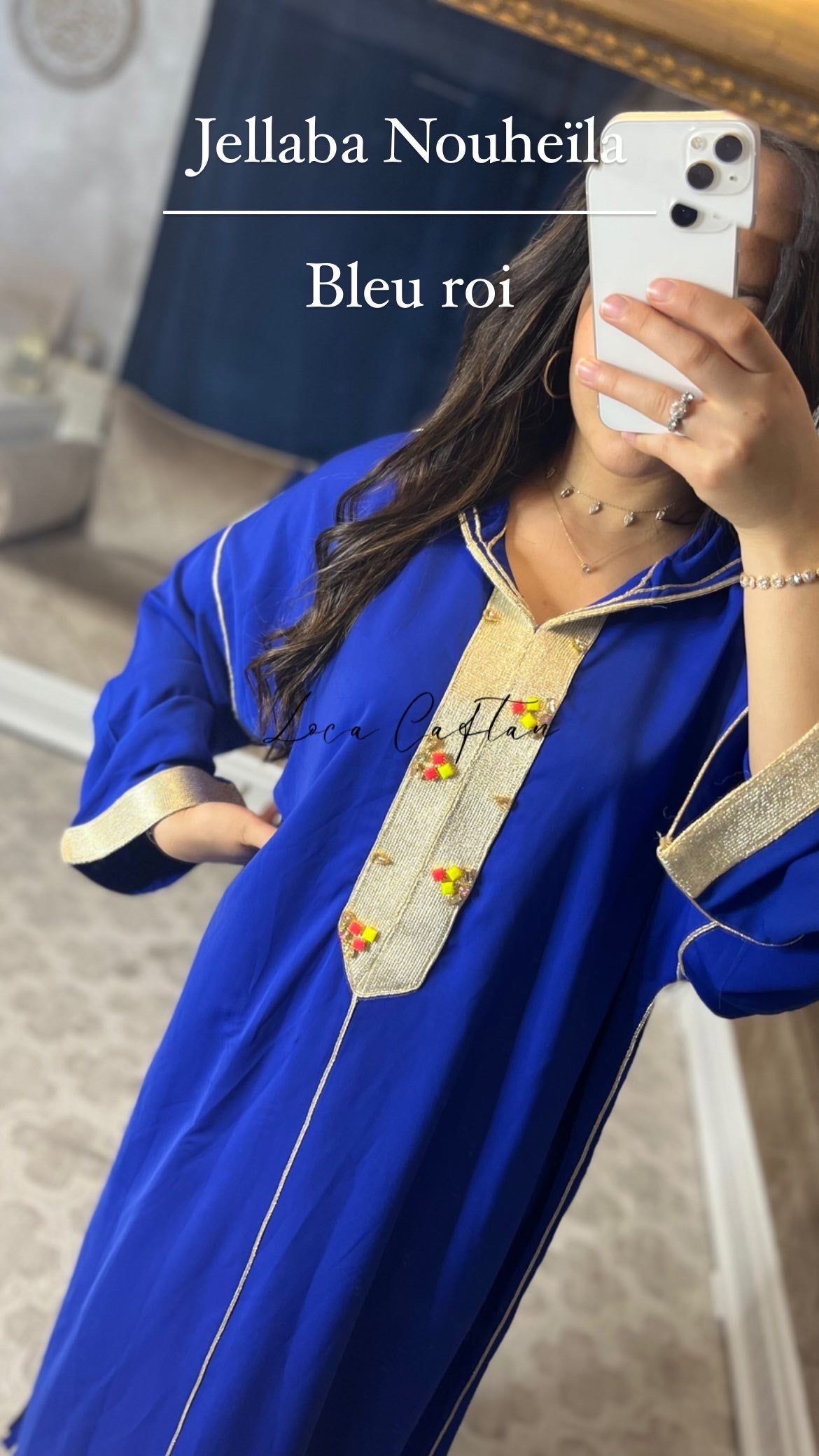Jellaba Nouheïla Bleu roi